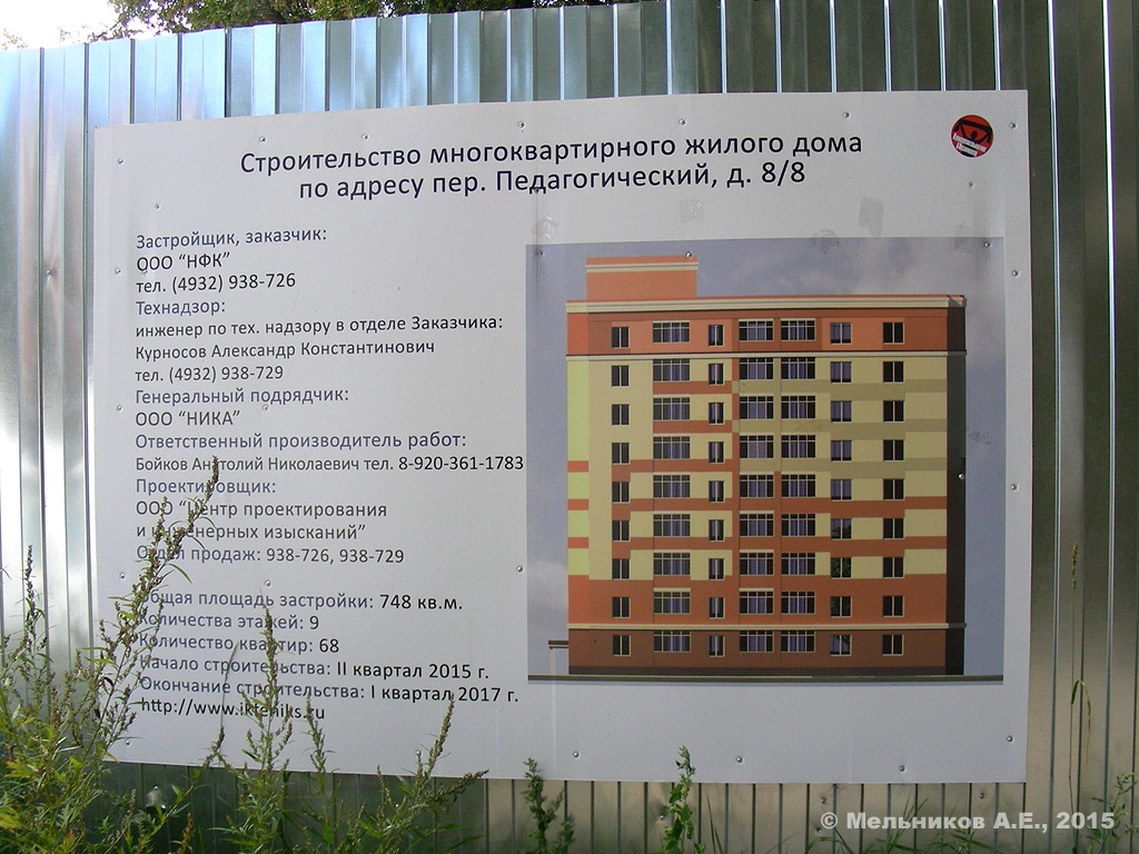 Иваново, Педагогический переулок, 8 / переулок Менделеева, 8. Иваново — Паспорта объектов