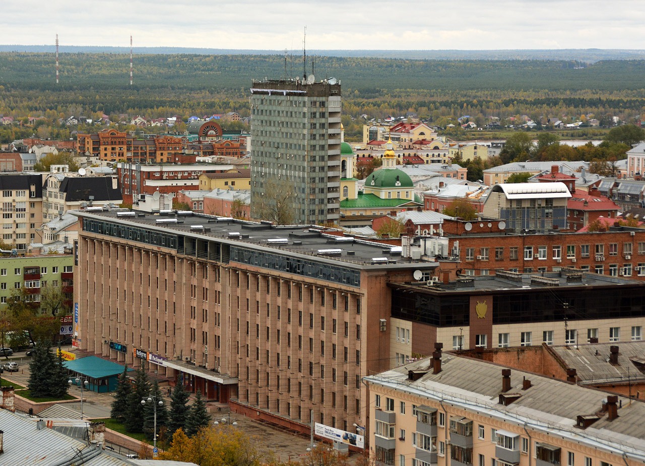 Пермь, Комсомольский проспект, 34; Улица Ленина, 50; Улица Ленина, 48; Улица Луначарского, 60. Пермь — Панорамы