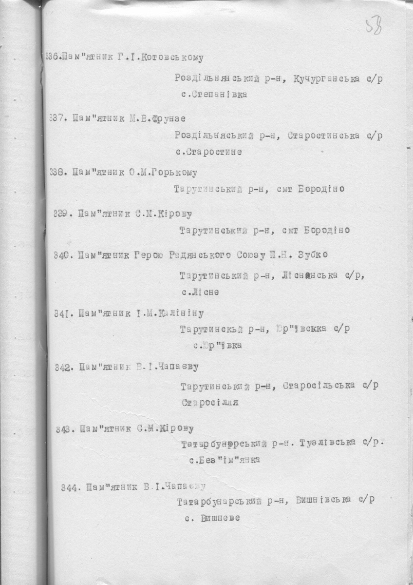 Одесса — Материалы по охране культурного наследия (Одесса и Одесская область)
