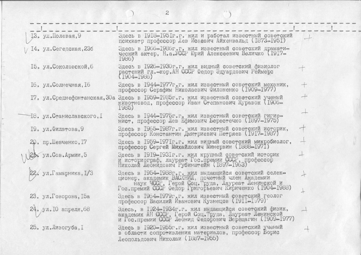 Одесса — Материалы по охране культурного наследия (Одесса и Одесская область)
