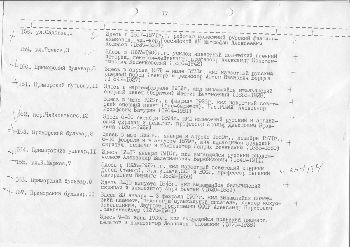 Одесса — Материалы по охране культурного наследия (Одесса и Одесская область)