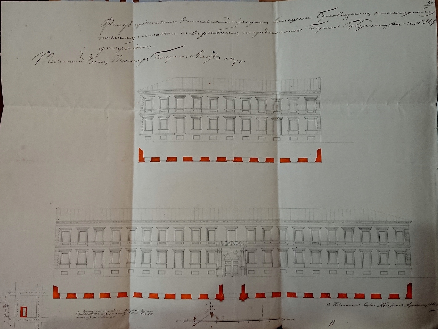 Odesa, Князівська вулиця, 35 / Торгова вулиця, 22. Odesa — Drawings and Plans
