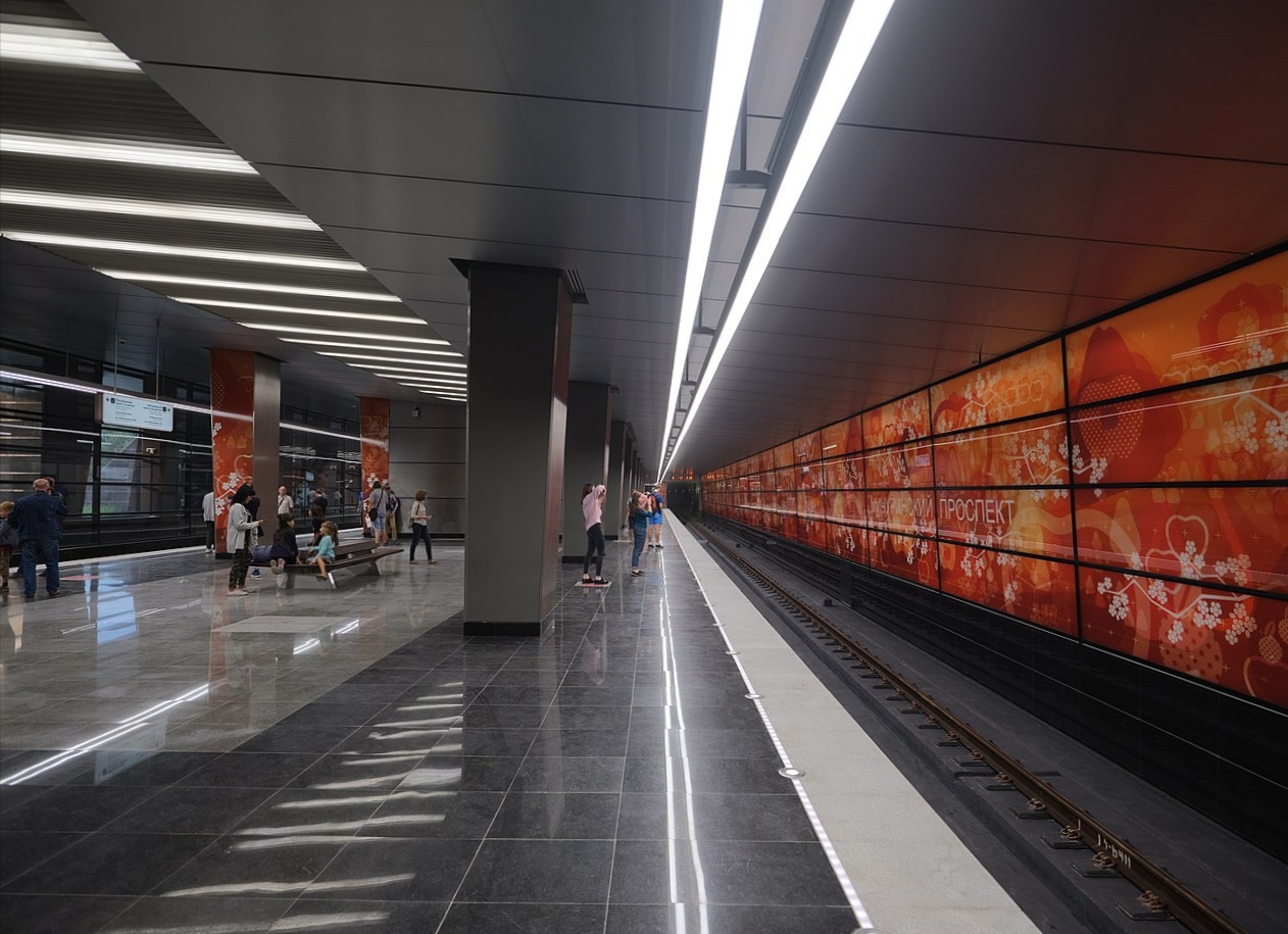 Moscow, Солнцевская линия Московского Метрополитена, станция метро «Мичуринский проспект»