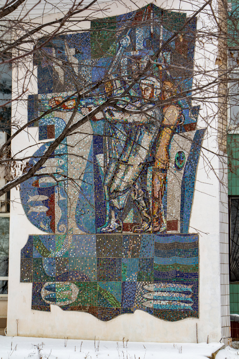 Волжский район, прочие н.п., С. Рождествено, Улица Берег Воложки, 3. Монументальное искусство (мозаики, росписи, барельефы, сграфито)