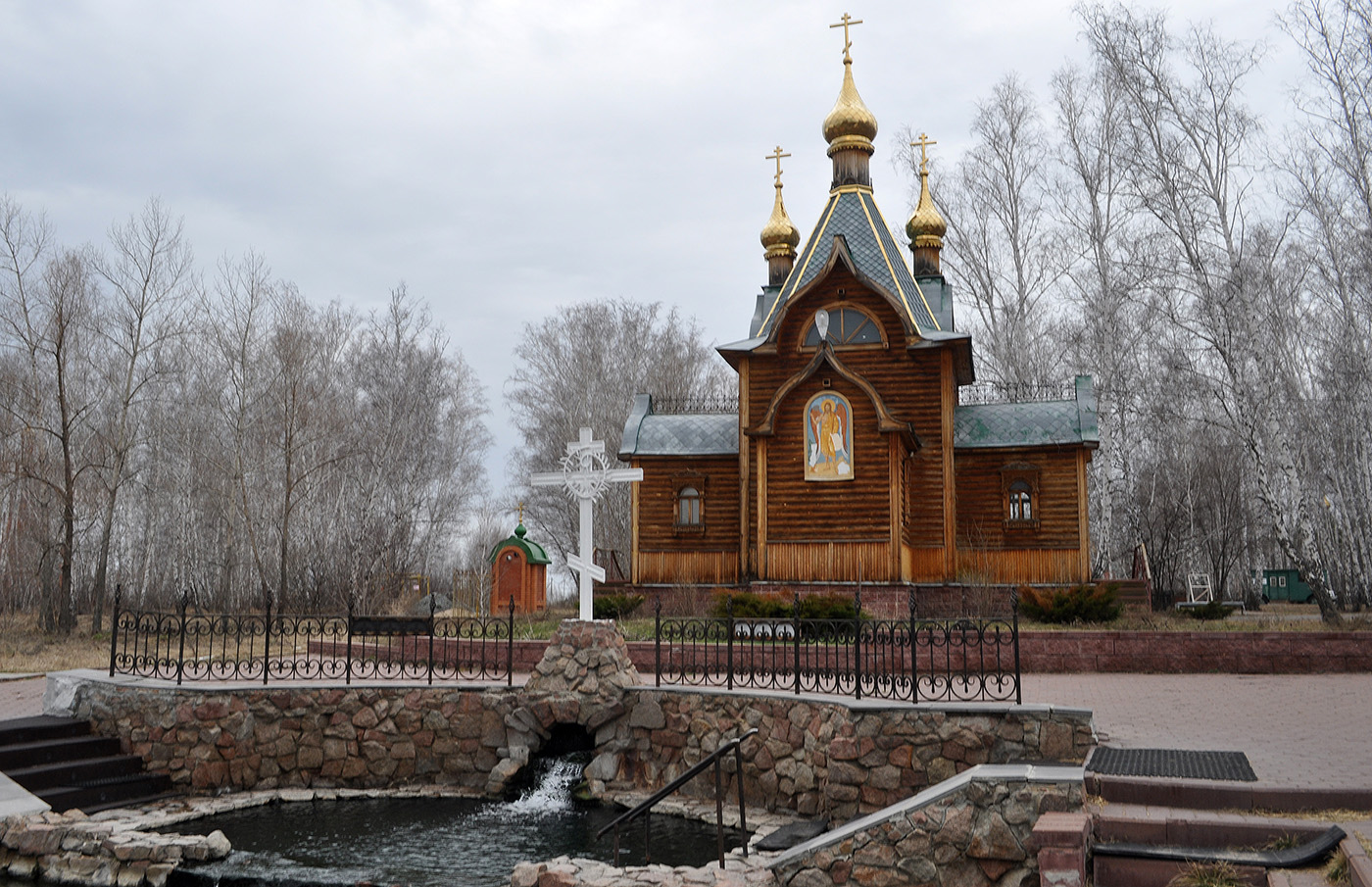Омский район, прочие н.п., пос. Набережный, Монастырская улица, 12/4, Ачаирский женский монастырь Честного Креста Господня, Церковь Иоанна Предтечи