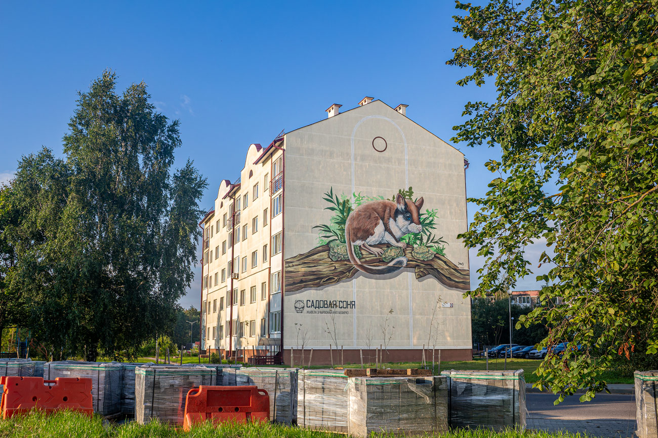 Фаниполь, Улица Шульги, 5. Монументальное искусство (мозаики, росписи, барельефы, сграфито)