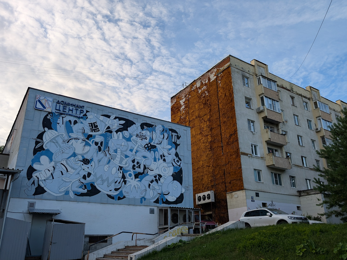 Владимир, Улица Мира, 19. Монументальное искусство (мозаики, росписи, барельефы, сграфито)